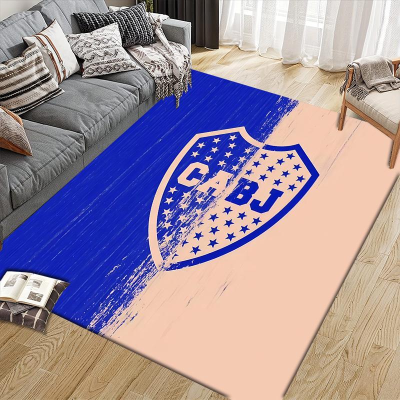 Club Atletico Boca Juniors2 Flannel Pattern Square Carpet,Area Rug,Carpet Rug for Living Room Bedroom Sofa Playroom Decor,Non-slip Floor Mat
