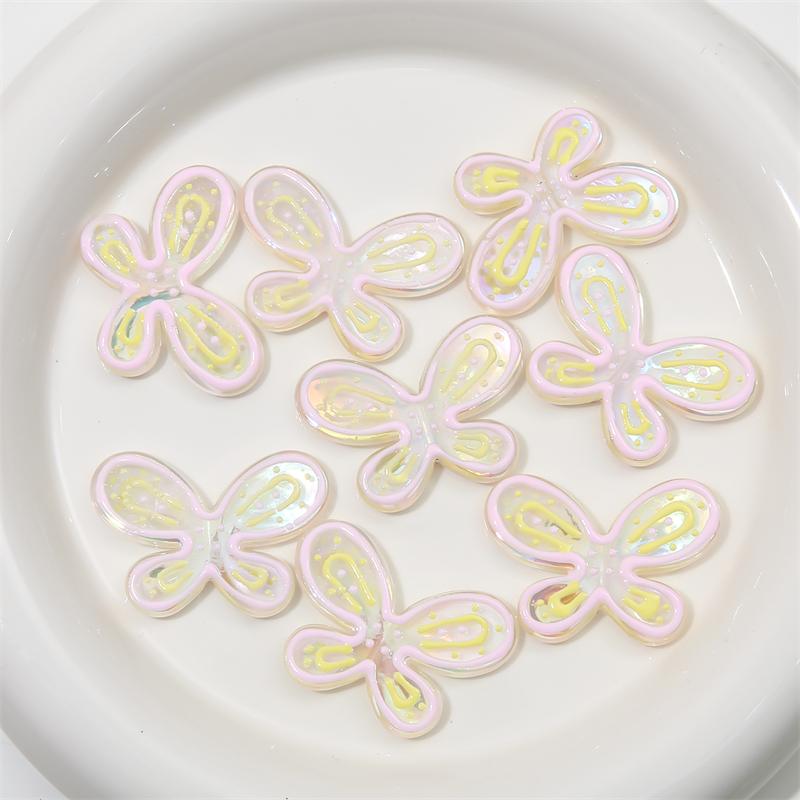 Akrylové ručně vyráběné kapající olejové motýlí korálky pro výrobu šperků DIY Náramek Náhrdelník Náušnice Řetízek na telefon