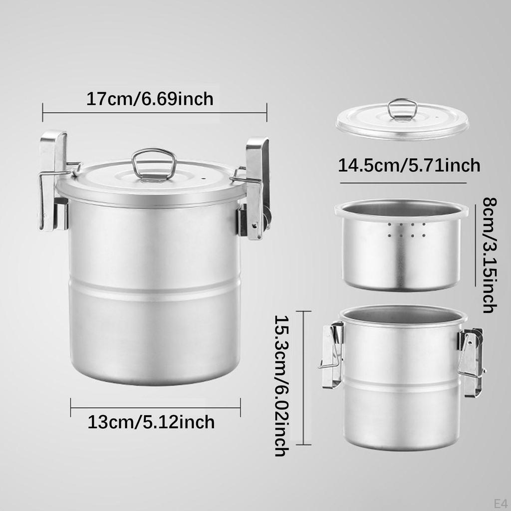 Olla arrocera portátil para acampar, de acero inoxidable 304, pequeña, para barbacoa