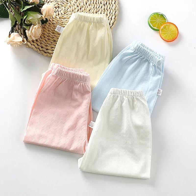 Spring and Summer 1-6 Years Old Children's Anti-mosquito Pants Air-conditioned Pants Pajamas Boys and Girls Bloomers Bamboo Cotton Baby Thin Pants