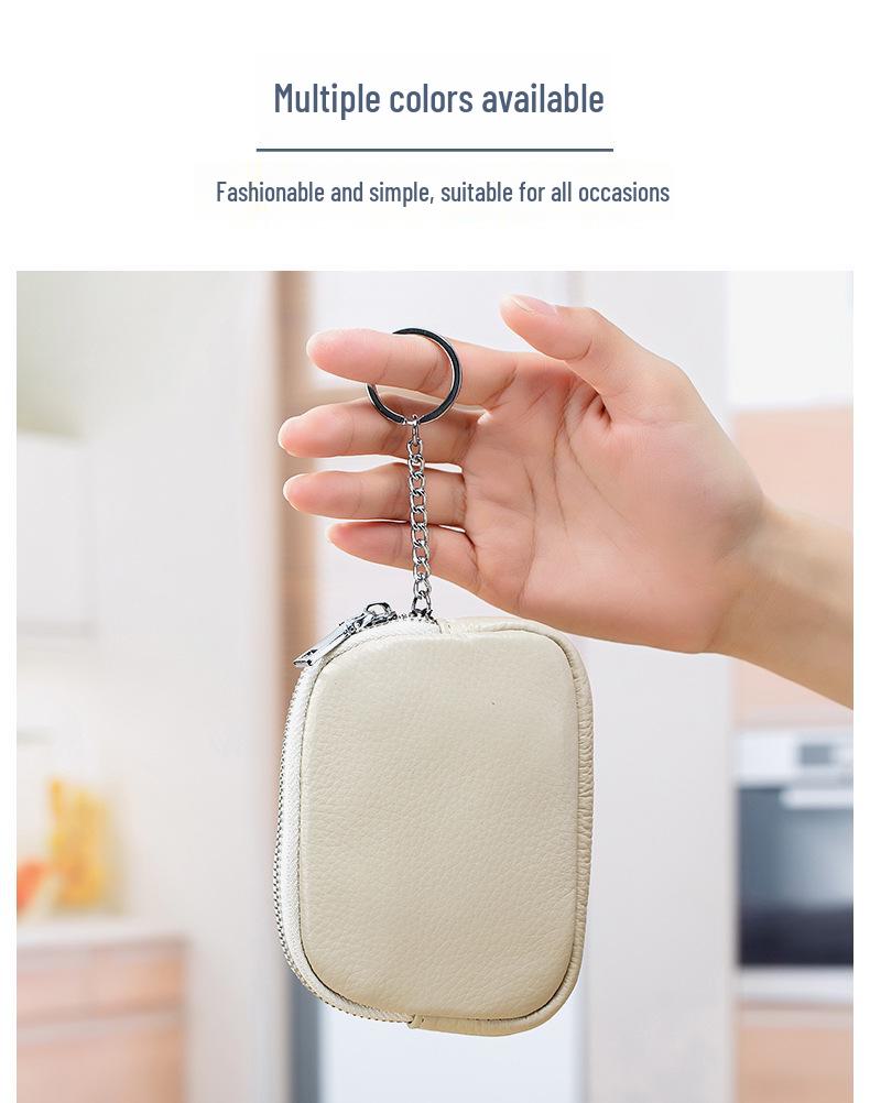 Ultra-Thin Soft Leather Mini Coin & Key Earphone Pouch for Ladies