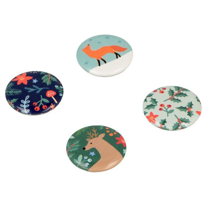 4 Metal Christmas Stickers