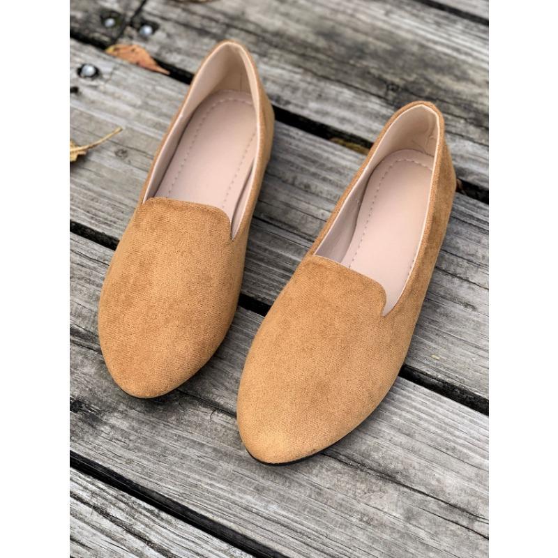 Chaussures simples grande taille pour femmes, été, plates, à enfiler, chaussures Doudou