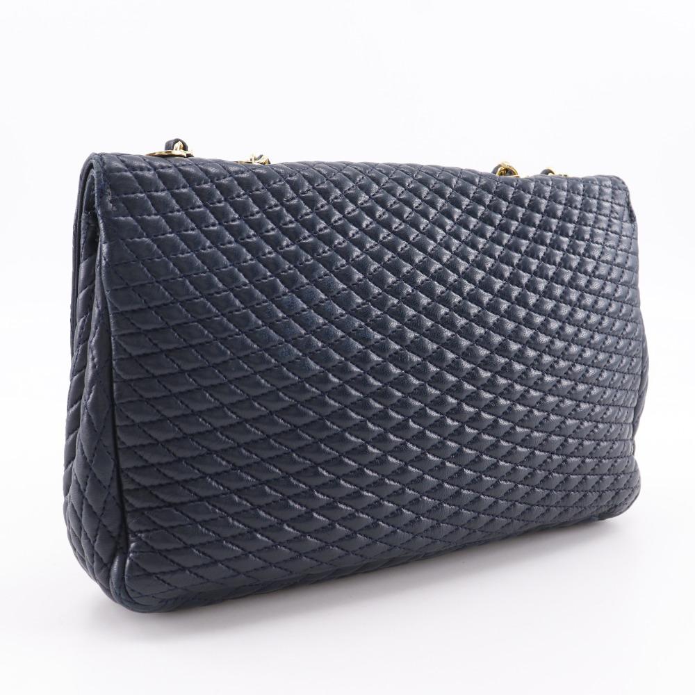 Bally ChainShoulder Shoulder Bag Quilting Black Leather Women Used