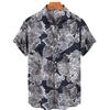 Men's casual shirt plant printed summer clothing Hawaiian short sleeved 2026 medieval vintage beach vacation top