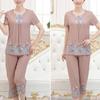 Pajamas for Women, Summer Short Sleeved Set for Middle-aged Mothers Two-piece Set for Home Wear, Can Be Worn Externally