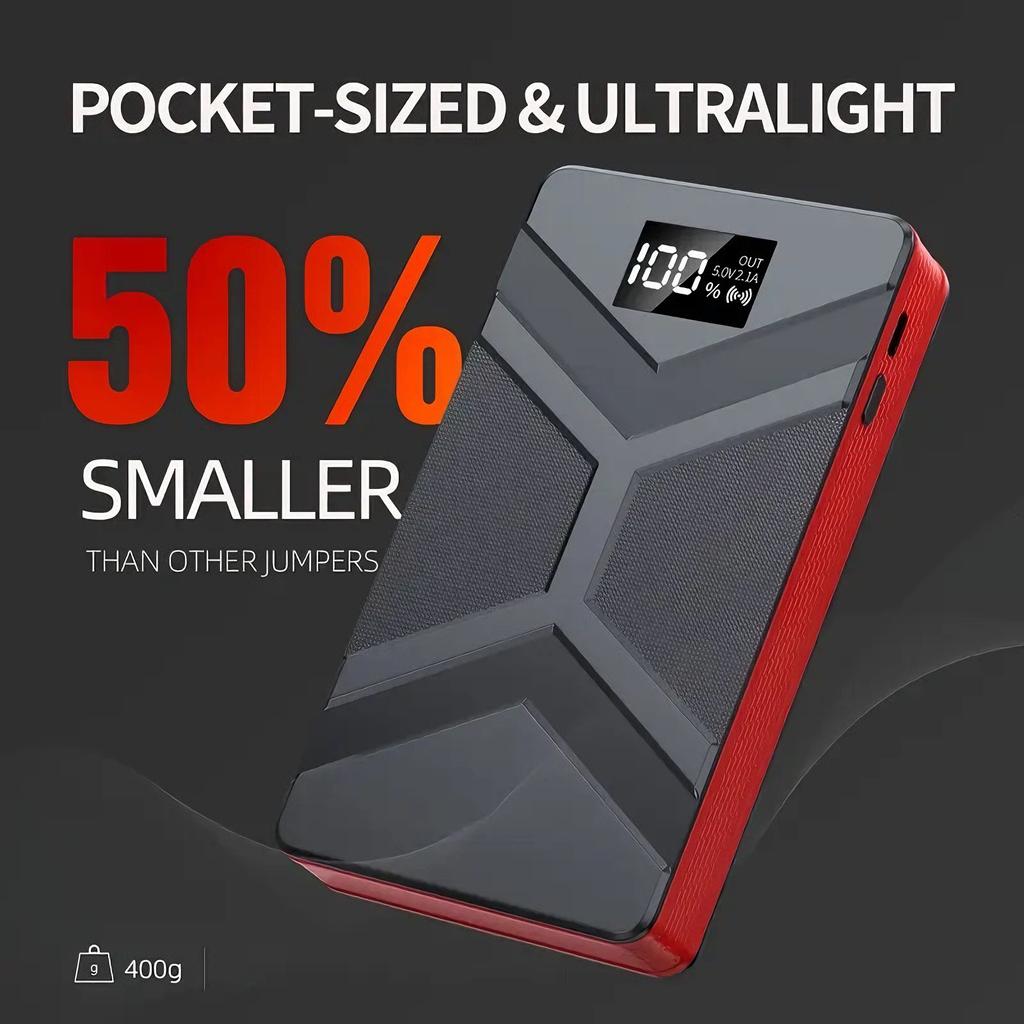 Ultra-slim 12V Car Jump Starter Booster Portable Car Power Bank Multifunctional Engine Battery Emergency Start