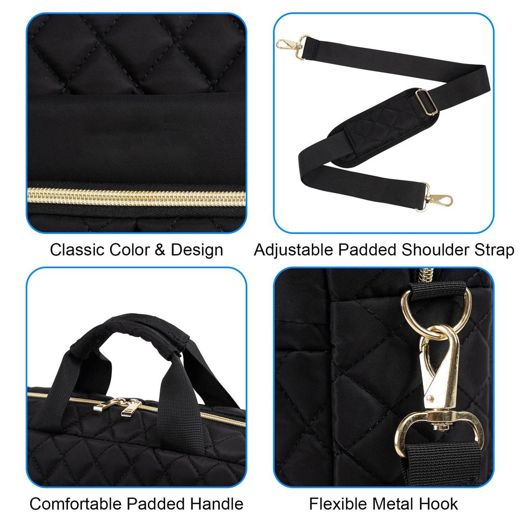 Women's Crossbody Laptop Bag - Single Shoulder Briefcase with Inner Sleeve for 15.6" MacBook Pro