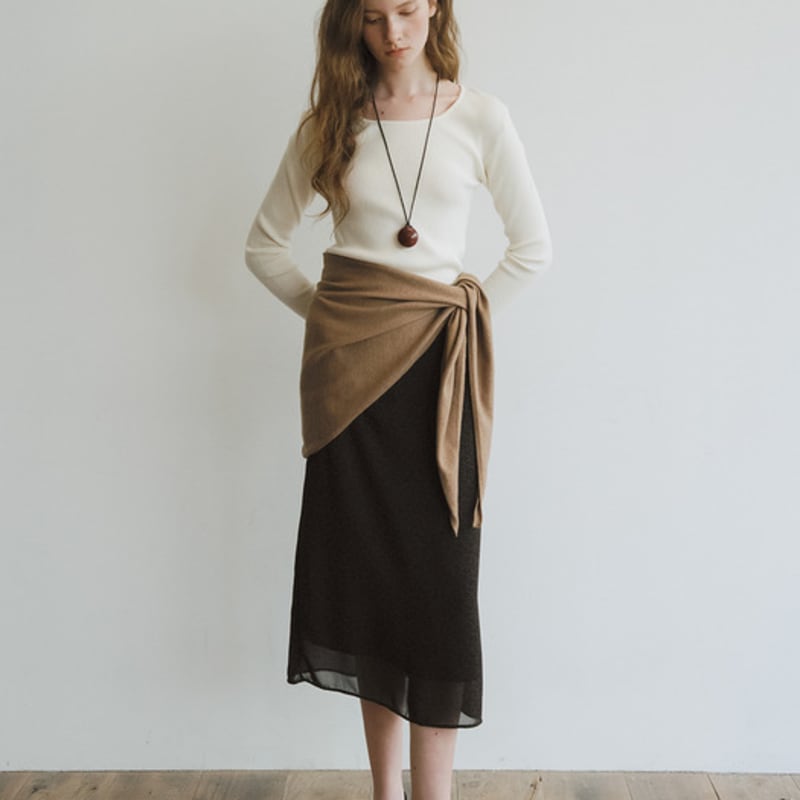 ANEDIT O Silk Wool Multiway Knit Scarf_2colors