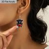 2D Flat Classic Style Black Water Buffalo Barrel Women's Acrylic Dangle Earrings Christmas Party Jewelry Gift