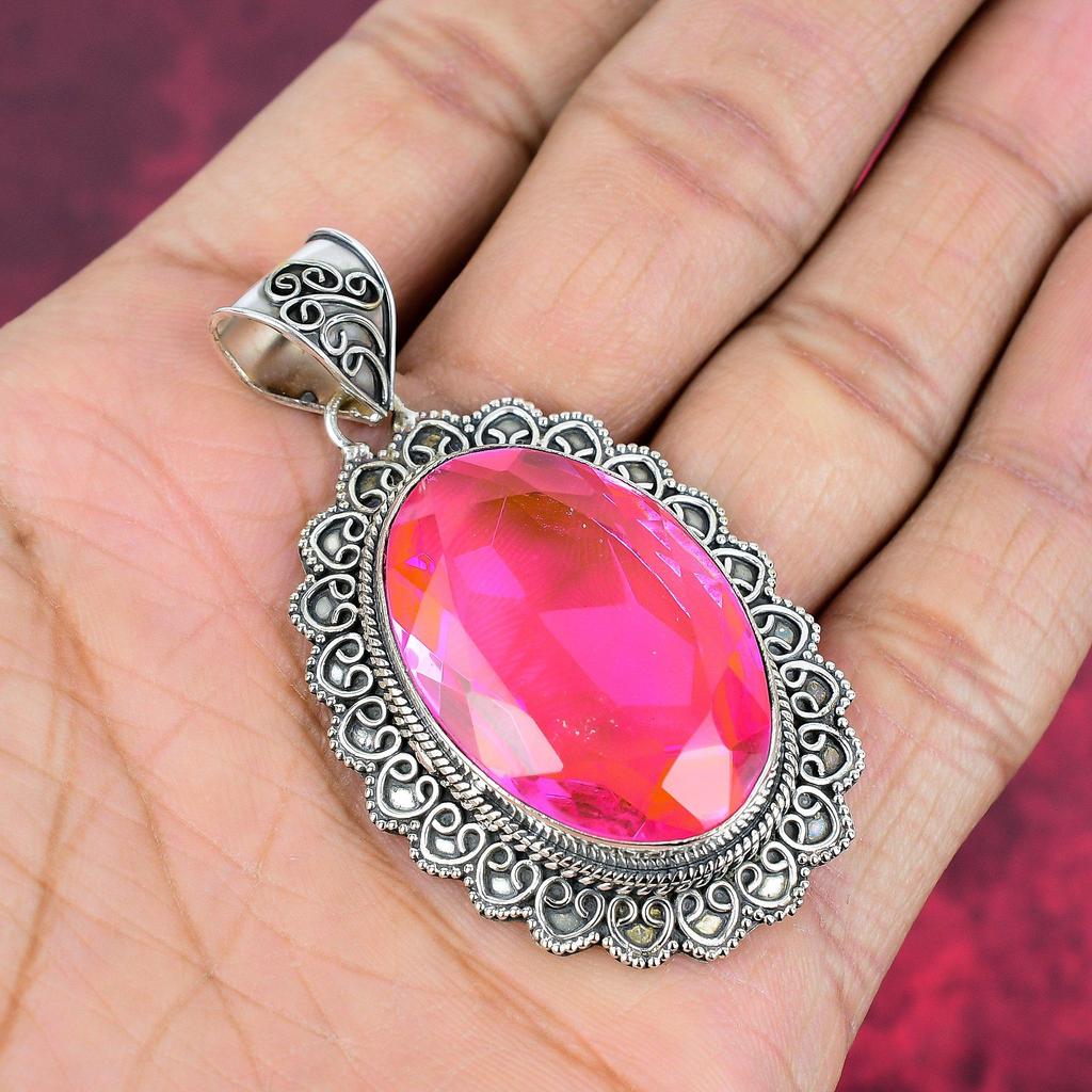 Kunzite Pendant, 925 Solid Sterling Silver Gemstone Jewelry, Handmade Pendant, For Memorial Day