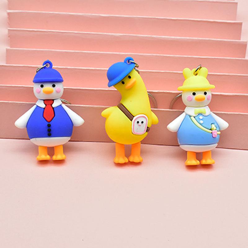 Cute Yellow Duck Keychain Pendant - Cartoon Character for Bags or Cars