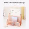 Desktop File Sorter Organizers 3 Compartments Metal Mesh Mail Sorter Space Saving Desk Book Magazine Stand 173x80x135mm
