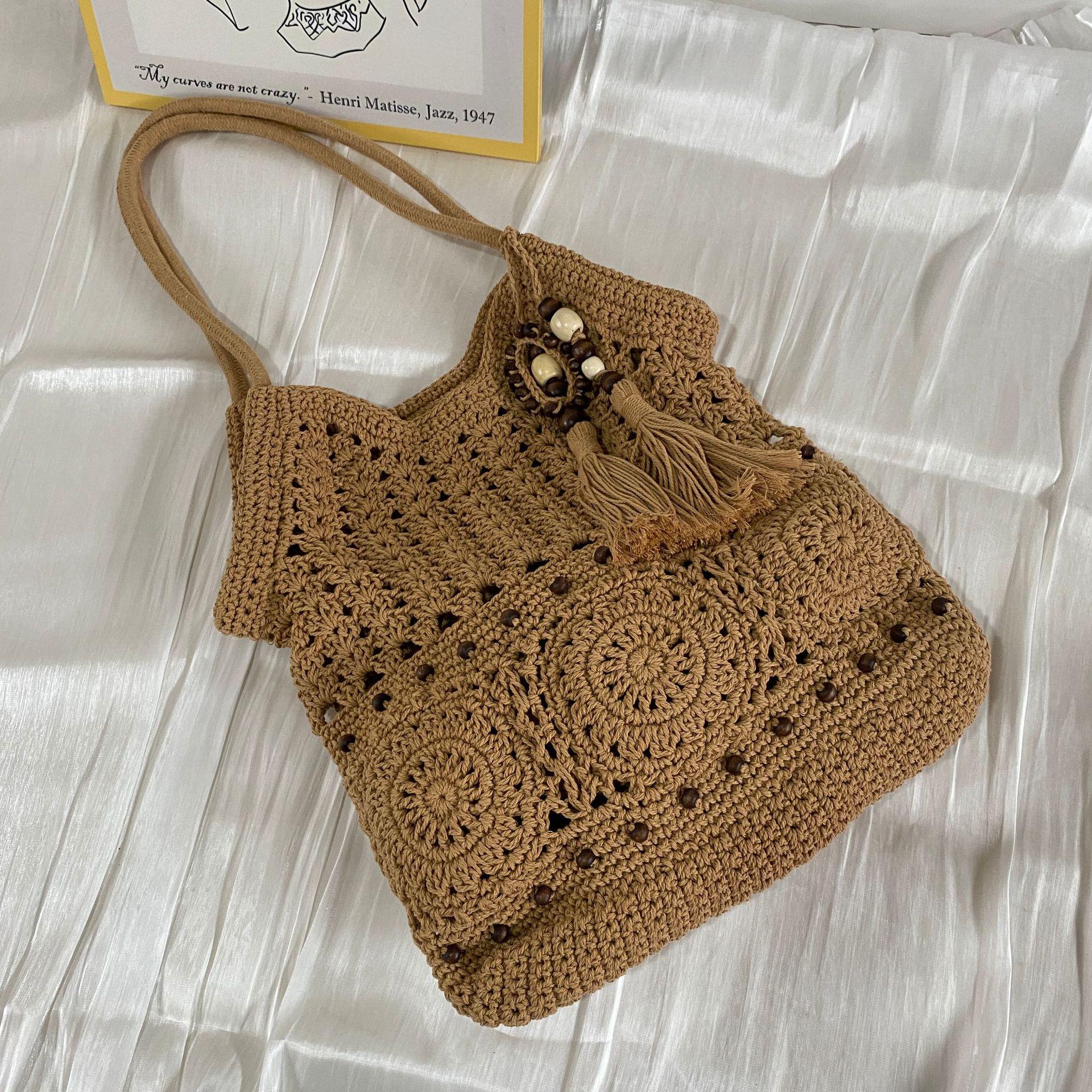 

Хлопковая сумка-тоут с кисточками на одно плечо - Модная и универсальная женская сумка