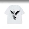 Summer New Fashion Personality Retro Angel Graphic Print Men's and Women's Short Sleeve Crew Neck Comfortable Loose T-Shirt
