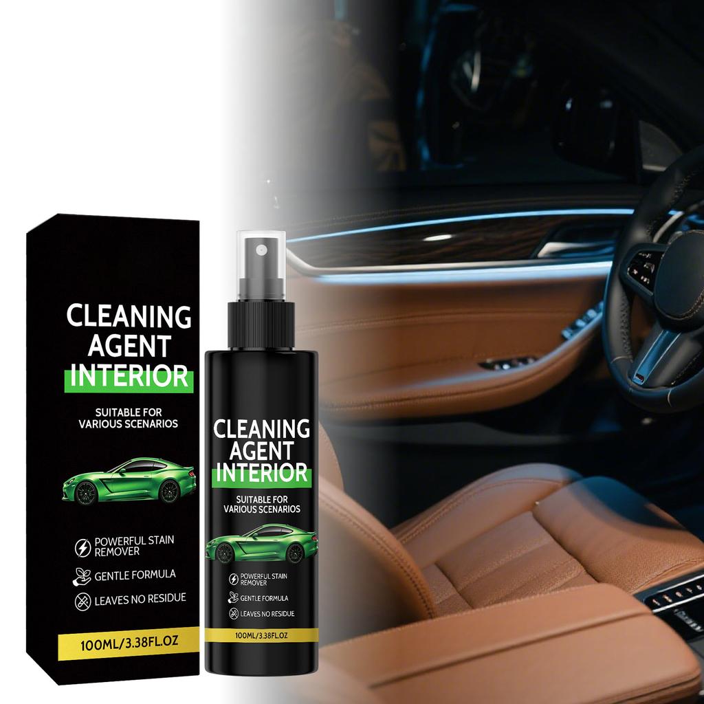 Automotive Interior Cleaning Agent 100ML Gentle Formula Powerful Stain Remover Leaves No Residue Suitable for Various Surfaces
