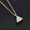 1 Piece Cute Triangle Cut CZ Necklace | Simple and Elegant Geometric Aesthetic Jewelry, Suitable for Daily Wear and Holiday Gift Giving