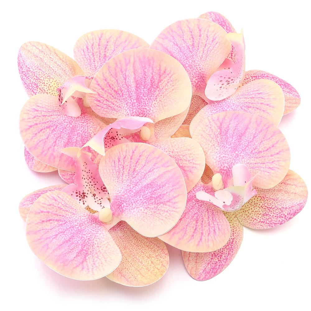 5/10Pcs Artificial Phalaenopsis 3D Small Butterfly Orchid Fake Flower Home Drapery Wall Wedding Decoration Festival Diy Wreath