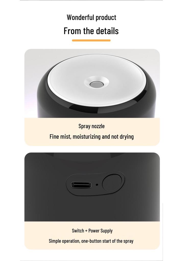 USB Mini Humidifier for Bedroom, Home, Car & Desk with Large Mist Output & Colorful Light