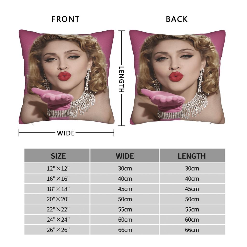 Singer M-Madonna Pillowcases Kawaii Pillow Case For Living Room Sofa Graphic Pillow Cover