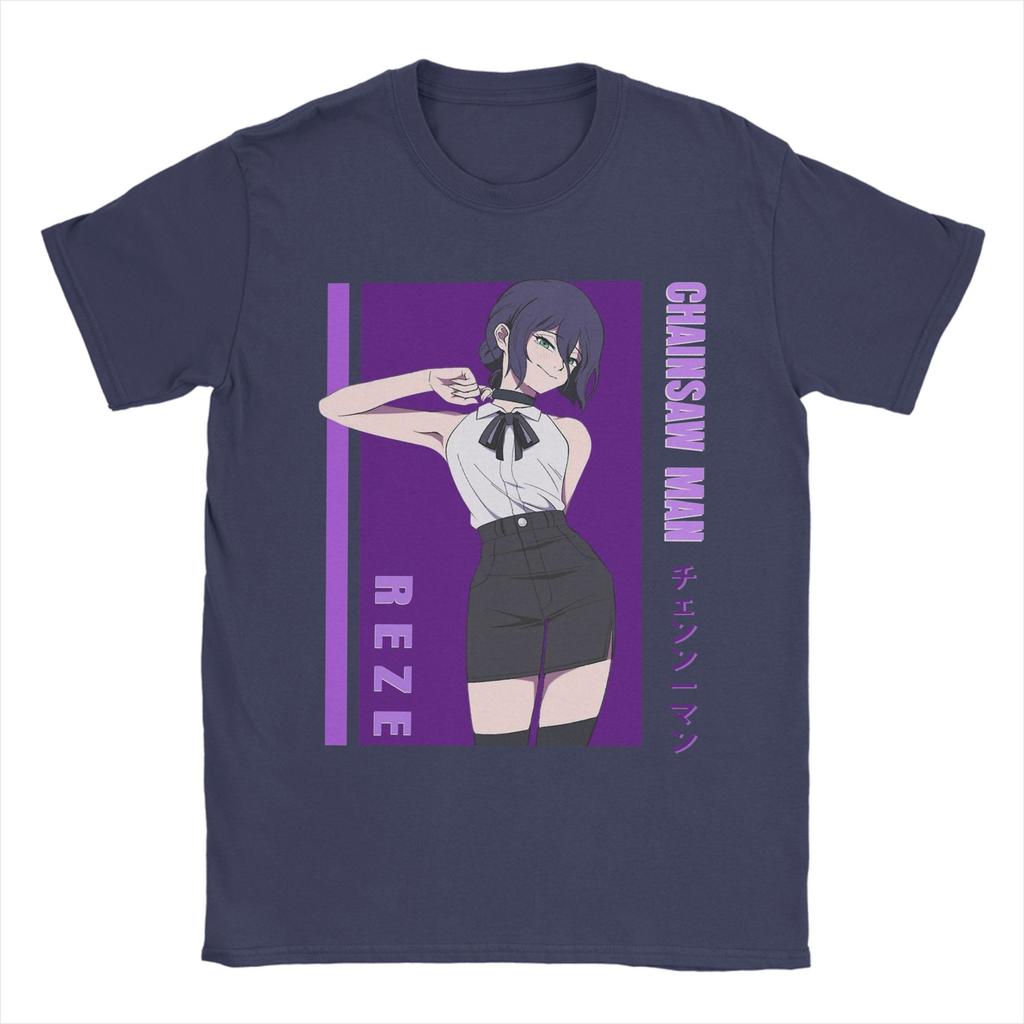 Oversized TShirt Chainsaw Man Reze Japanese Anime Cotton T Shirts Tee Shirt for Man Summer Y2K Casual Short Sleeve Top Tees