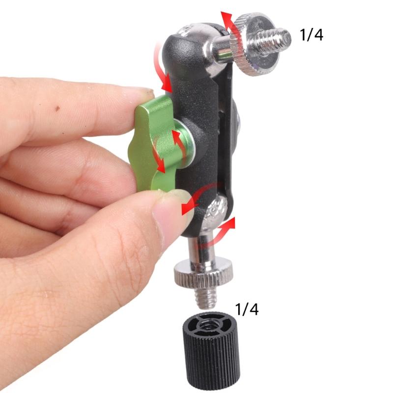 1/4inch Ball Head Joint Base Double Socket Arm Extension Arm Motorcycle Bike Phone Mount Action Camera Lighting Equipment