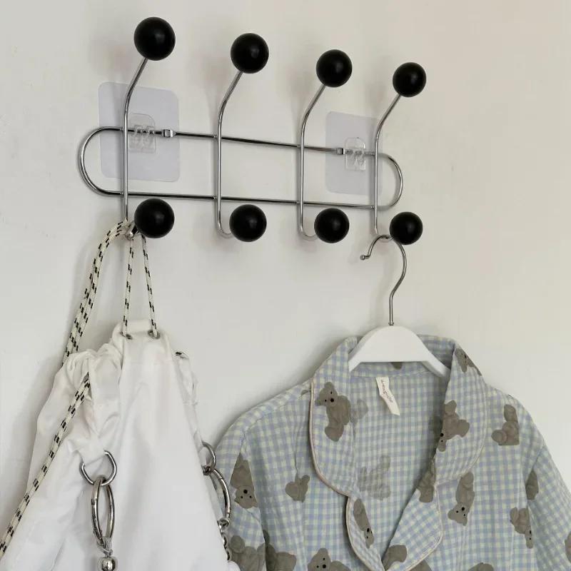 Entrance Hall Wall Coat Racks Bedroom Clothing Storage Hanger Rack Hooks Portable Backpack Cap Scarf Clothes Organizer Hangers