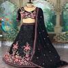 Midnight Bloom Sequin Embroidered Black Lehenga Choli