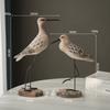 2pcs Wooden Seagull Statues – Nautical Coastal Bird Figurines for Beach Home Decor
