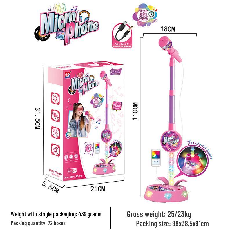 Children's Karaoke Microphone Toy with 5 Lights - Cool Music Player for Boys and Girls