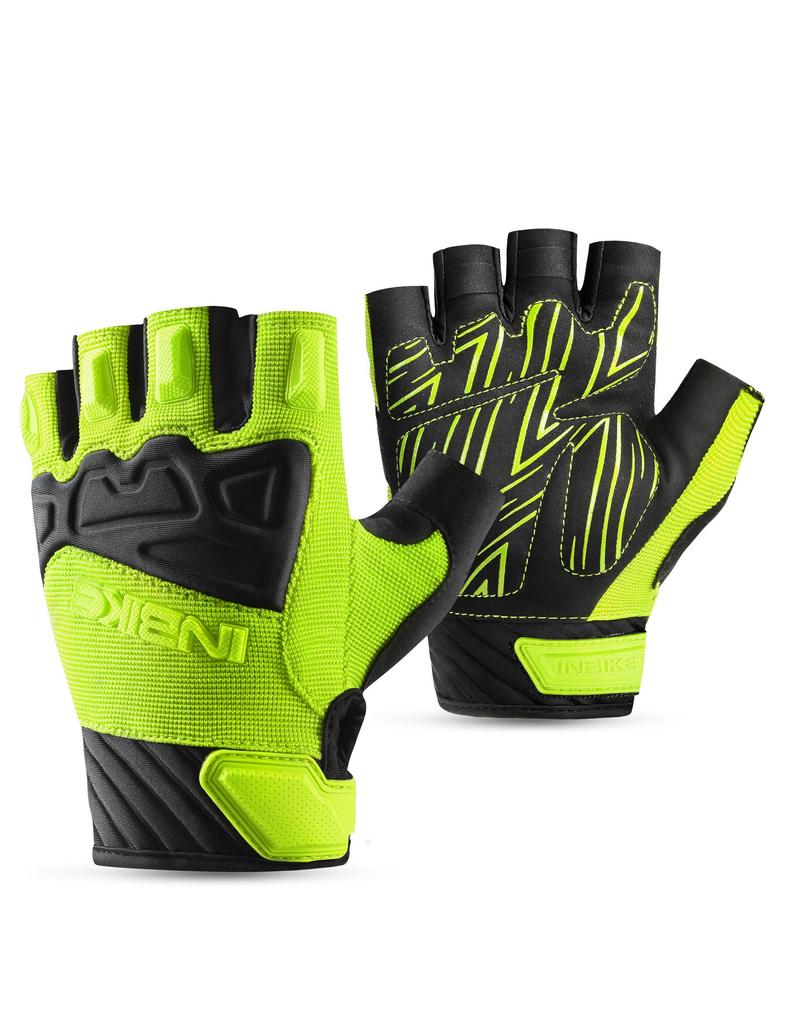 INBIKE Fingerless Cycling Gloves for Men MTB Breathable Non-slip Half Finger Mountain Bike Gloves Padded for Mens Womens