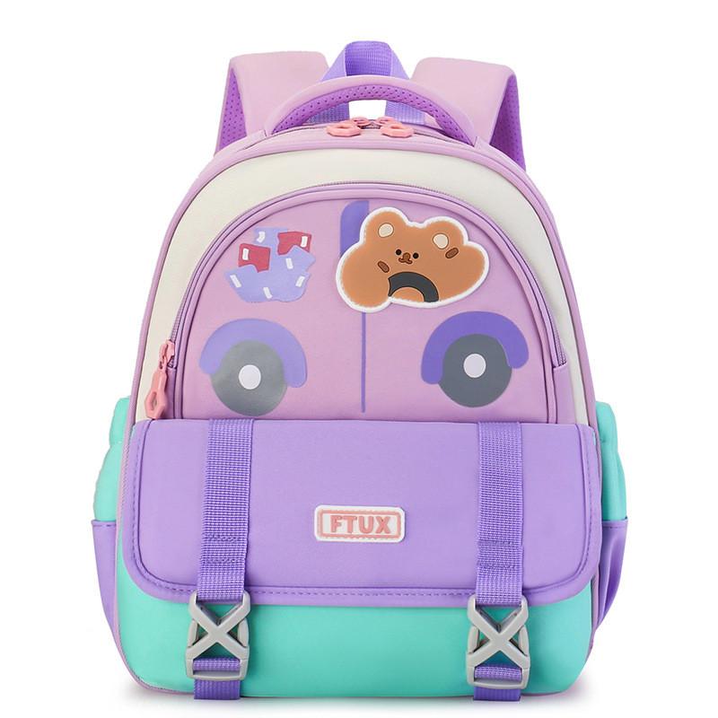With Childrens Backpack Cartoon Car And Little Bear Print Design For Daily Use