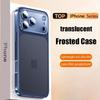 Luxury Translucent Phone Case For iPhone 17 Air 16 15 14 13 12 Pro Max Plating Frame Glass Lens Film Shockproof Hard PC Matte Cover