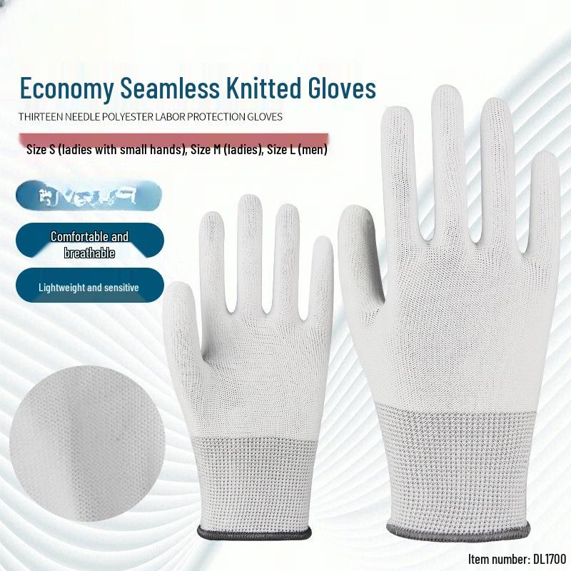 Rongzhituo 13-Gauge Weiße Nylonhandschuhe