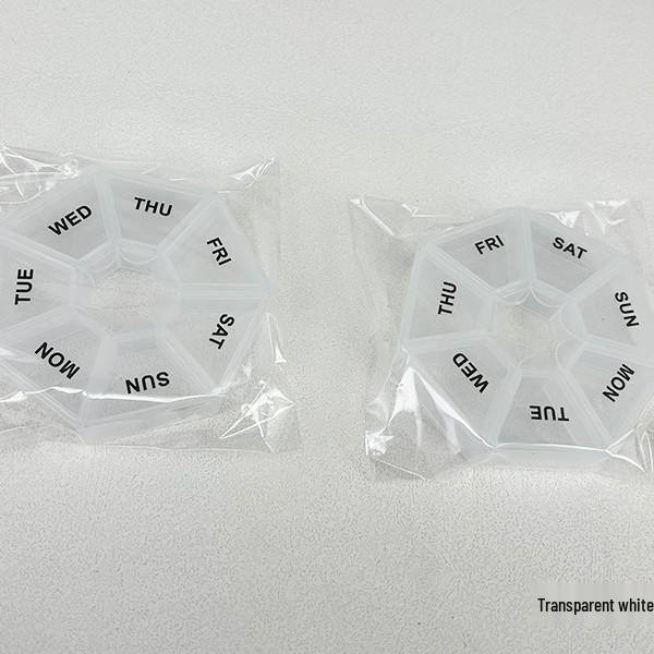 

7-дневный портативный круглый органайзер для таблеток с отделениями - Еженедельный дорожный диспенсер и мини-шкатулка для украшений