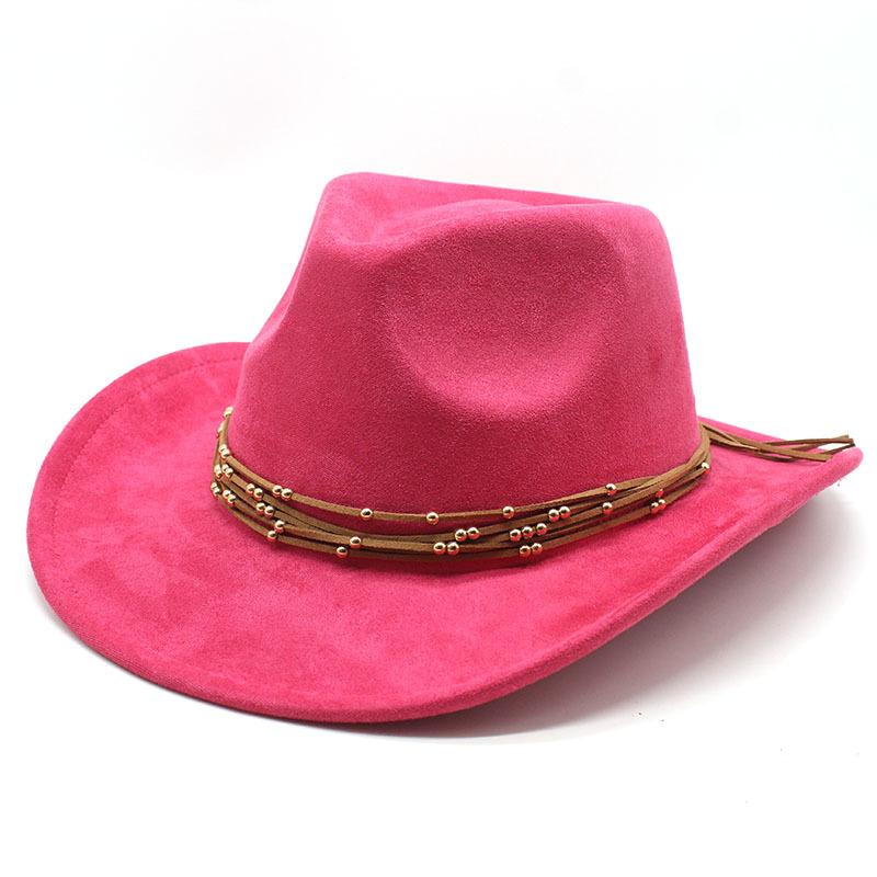 Suede Top Hat, Western Cowboy Riding Hat, Sunshade Big Eaves Hat.