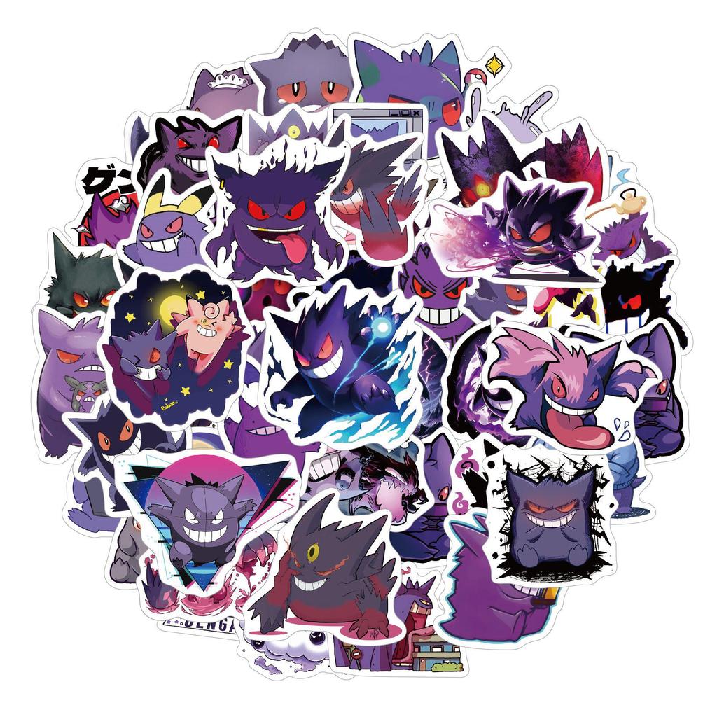 50 Pokémon Gengar Stickers for Backpack, Decor, Fridge, or Skateboard