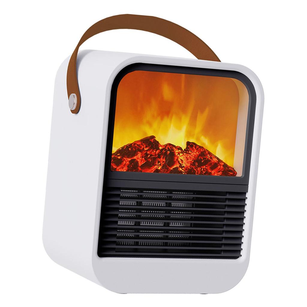 Portable Space Heater with Realistic Flame Overheat Protection Mini Electric Fireplace Heater for