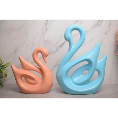 Polyresin Swan Pair Showpiece for Home Decor,Diwali Gift Items (Set of 2 Pc, Large)