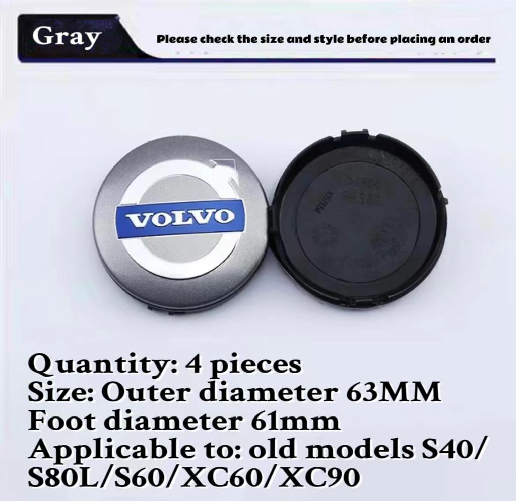 63/65MM Car Hub Cap Wheel Rim Center Replace Cover For Volvo XC60 S60 V40 V50 V60 S80 S40 C30 AWD C70 S40 S60 S80 S90 T6 V70 V9