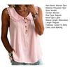 Women Tops Lapel Buttons Half Placket Sleeveless Pullover Tops Pure Color Loose Fit Breathable Casual Shirt Daily Wear