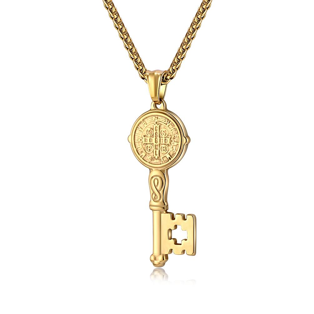 Jewelry Stainless Steel Key Necklace Personalized Titanium Steel Pendant Sweater Chain Pendant