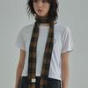 moire moa Mini Classic Check wool muffler-Brown