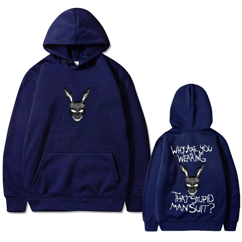 Movie Donnie Darko Why You Wearing That Stupid Man Suit Graphic Hoodie Men Casual Cotton Vintage Sweatshirt Oversized Clothes