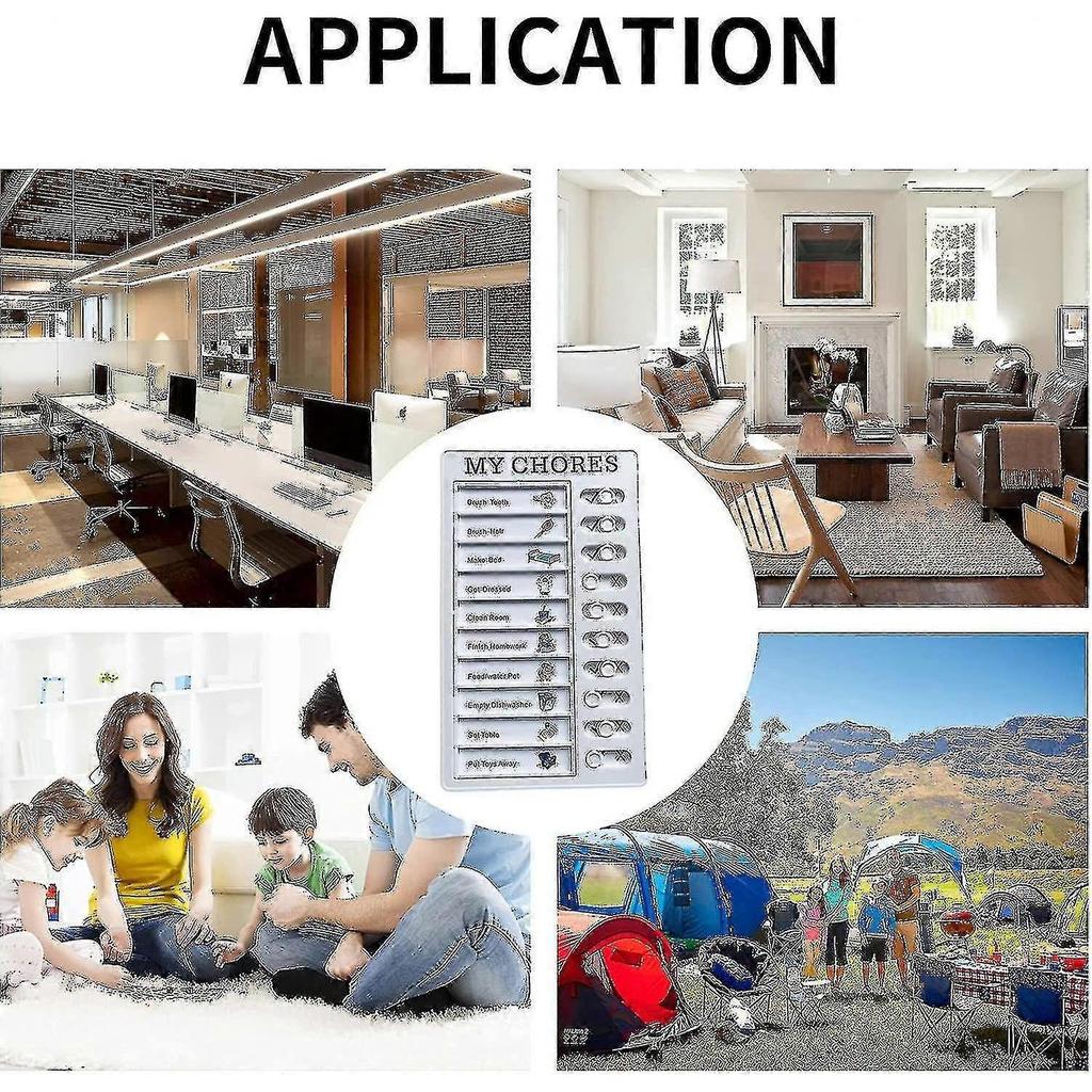 Memo Plastic Board Chores Checklist Board, My Chores Chart Board For Kids Children, List Board With Sliding Buttons,1pcd- - Ri