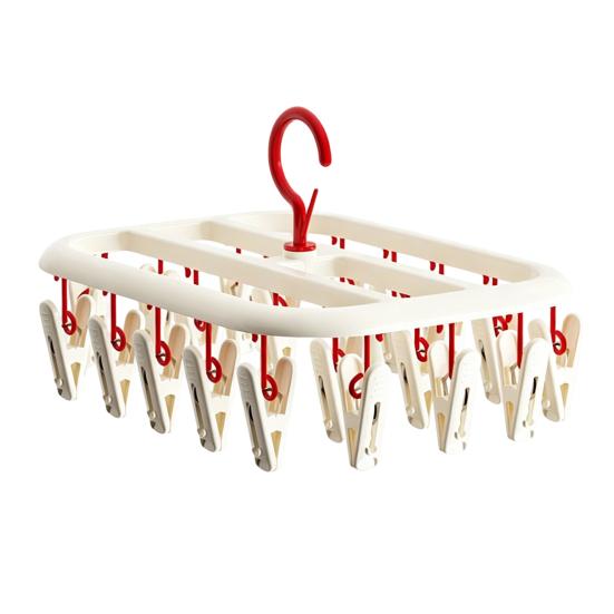 Rotatable 360° Clothes Drying Racks, Strong Windproof Non-Slip Multi-Clip Design, Appropriate Spacing Durable PP Clips, for Balcony Clothes Socks