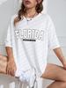 Florida Sunshine State USA City Classic Letter Pattern T-Shirts For Women Loose Oversized Clothing 100% Cotton Streetwear Tshirt