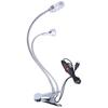 Clip Desk Lamp 10 Gear Adjustable LED Double Head Gooseneck Table Lamp Reading Lamp for Bedroom