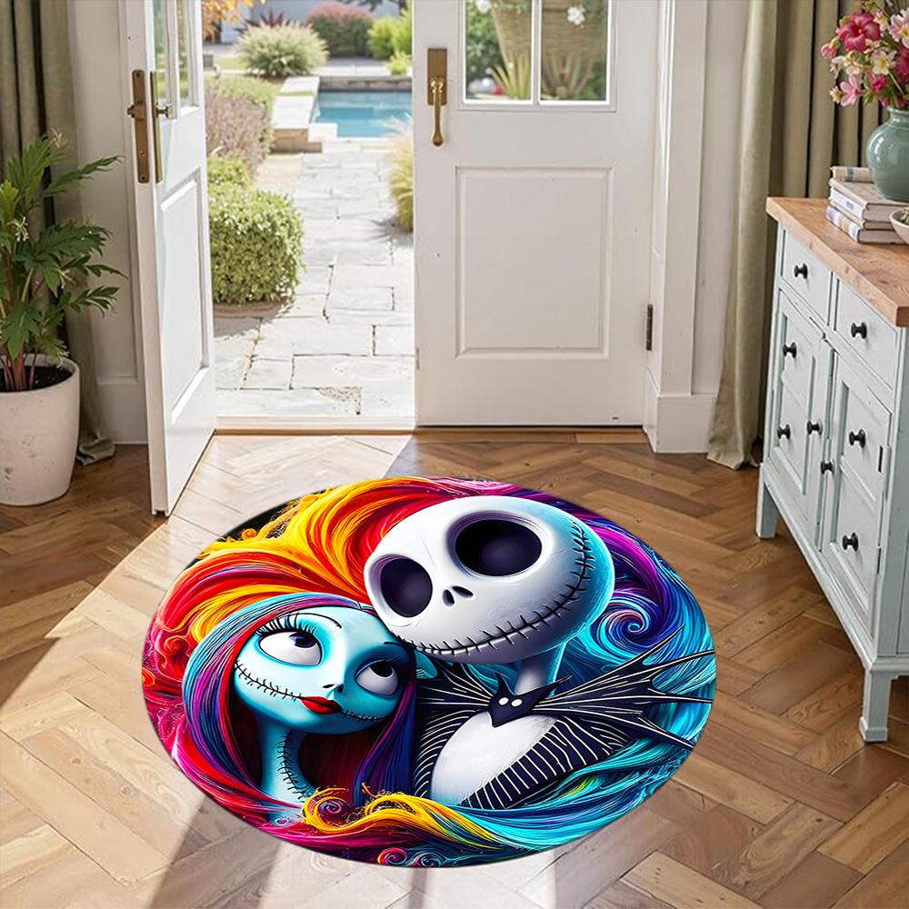 Nightmare Before Christmas Round Carpet Suitable for Decorate room Dormitory Study room Living Rooms Anti-slip Round Rug Office home decor