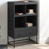 VidaXL High Buffet, Cabinet with Drawers and Compartments, Storage Furniture, Living Room Organizer, Black 846602